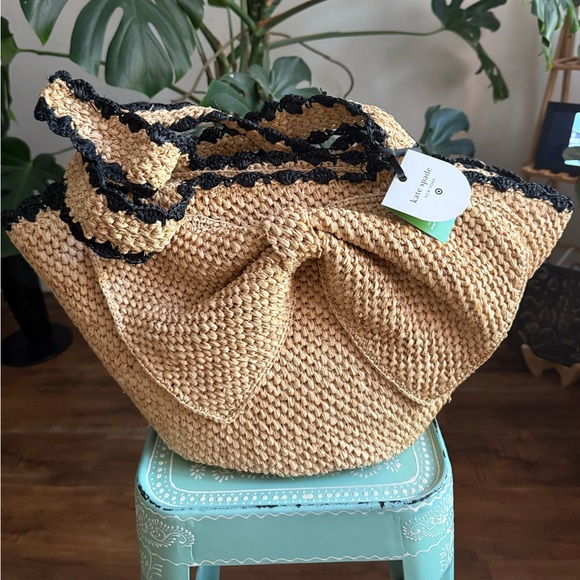 Raffia Bow Tote Bag - kate spade new york x Target Natural - NWT - Picture 7 of 8